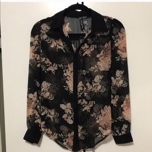 Sheer Button Up Blouse